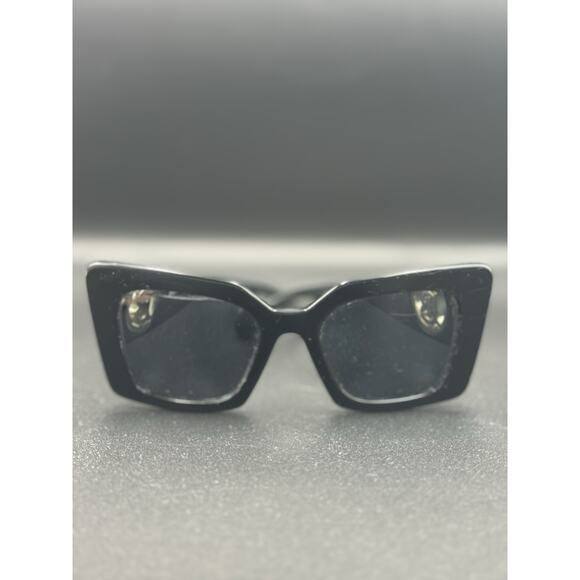 Burberry Black Oversized Square Sunglasses Gold Logo Frames Only With Case main image 6